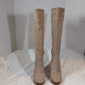 Michael Kors Regina Tan/Suede Platform  Boots Sz 8.5